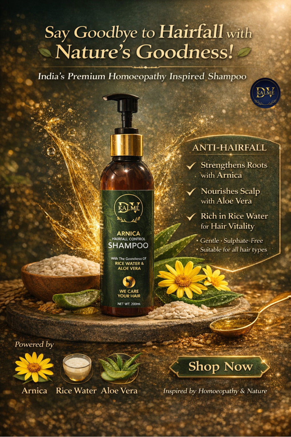 Kalme Arnica Hairfall Control Shampoo